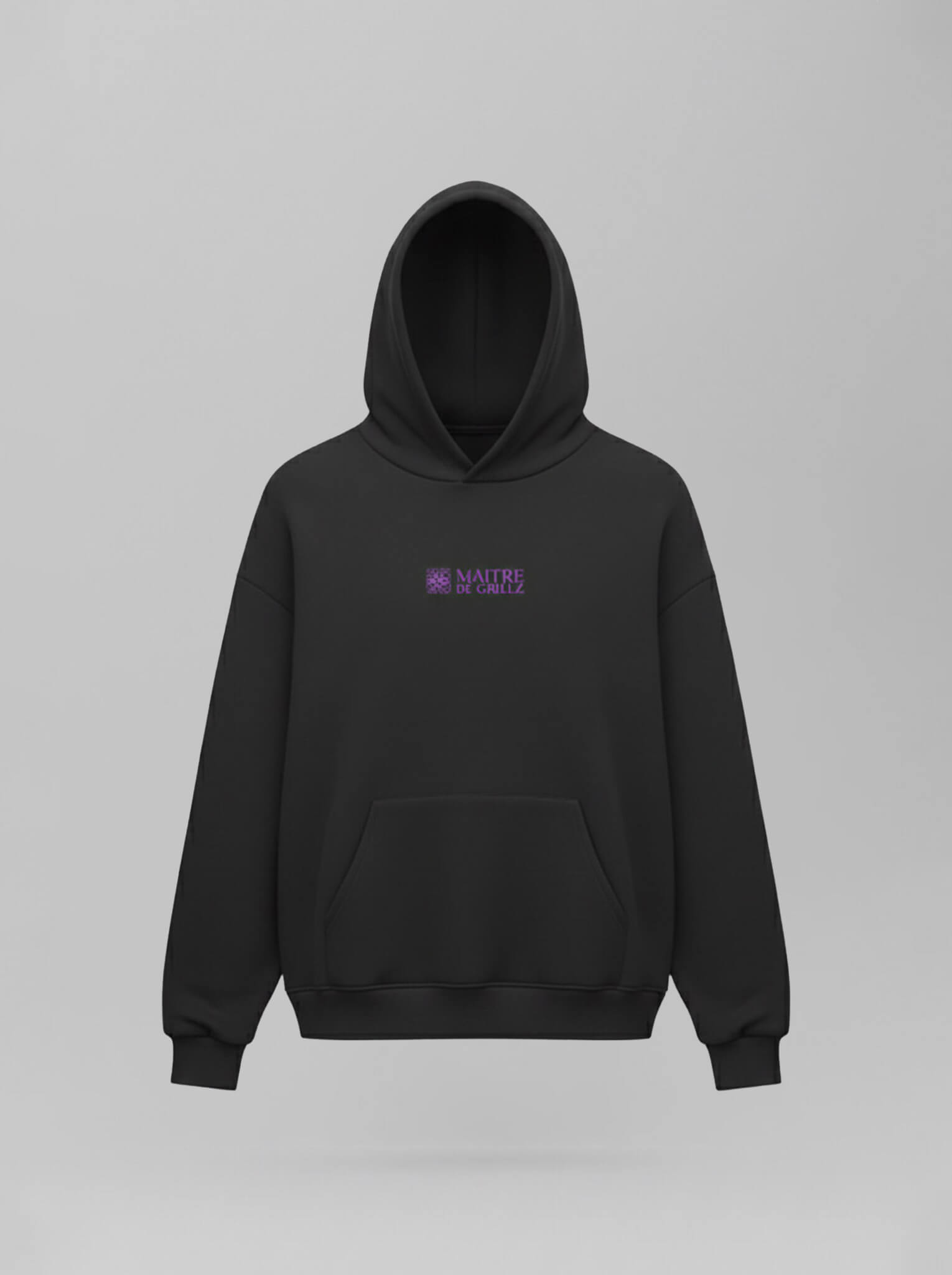 Maitre_Drip_Hoodie_Schwarz-Purple_Front